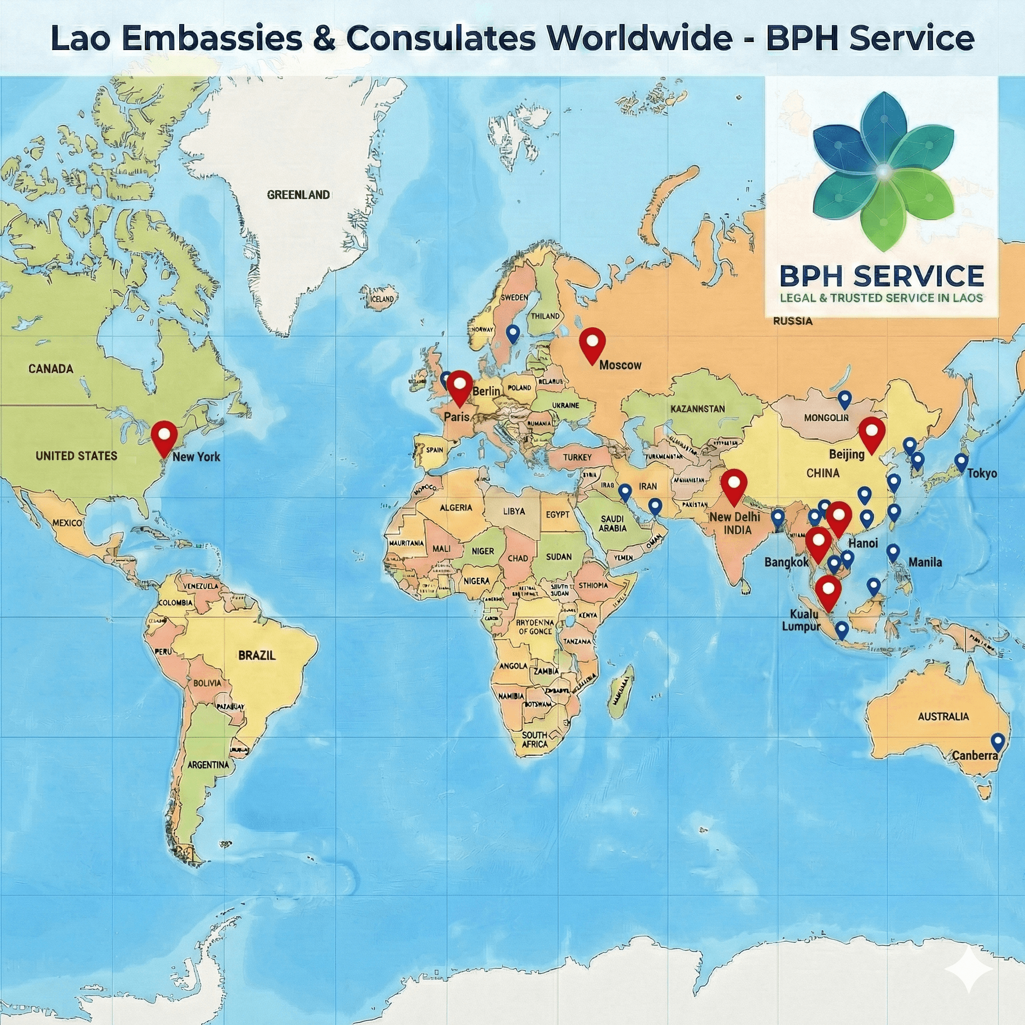 Lao Embassies & Consulates Worldwide (Updated: March 2025)